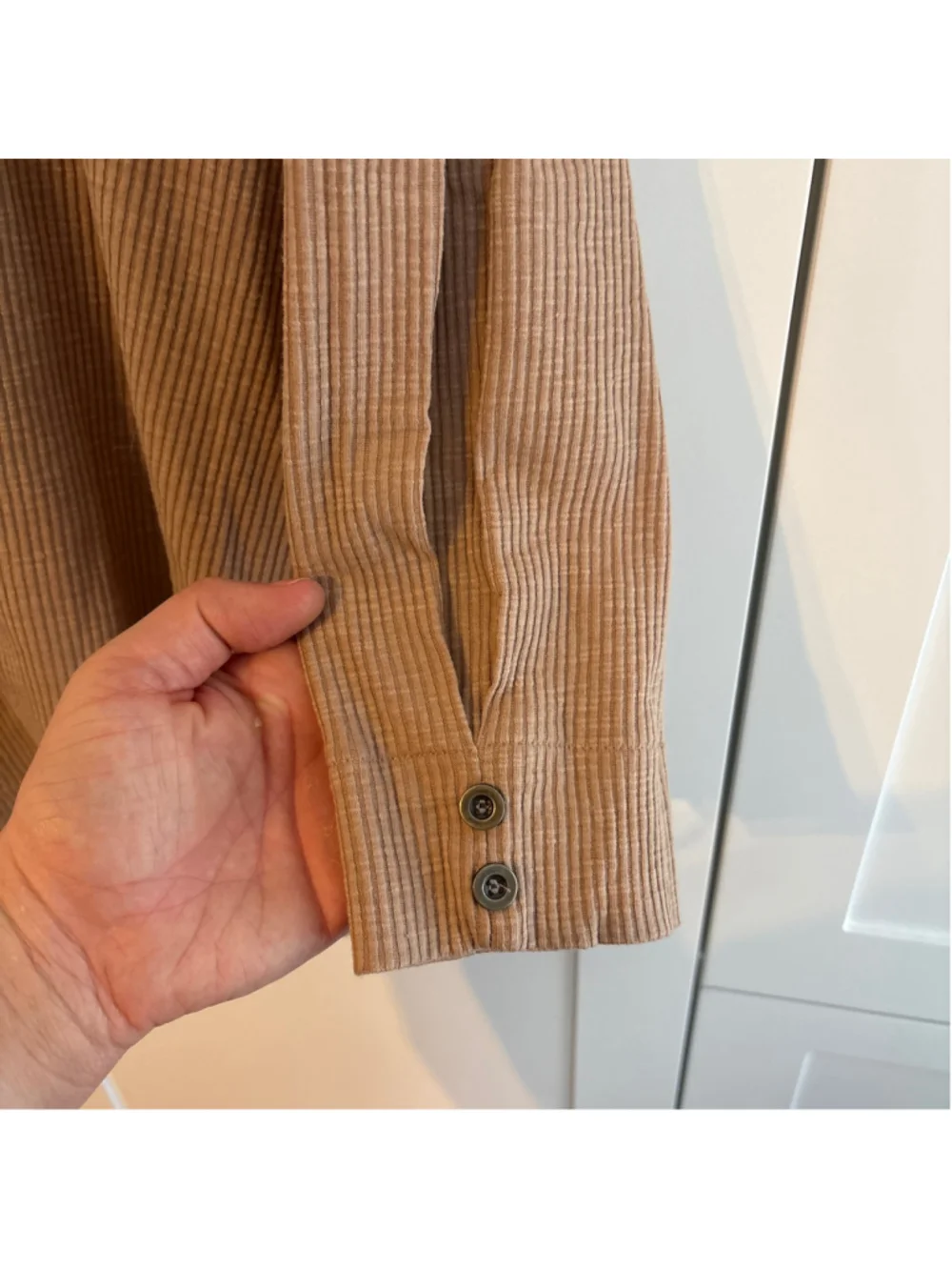 Women's Jane + Delancey Long Sleeve Ribbed Tee Beige Size L